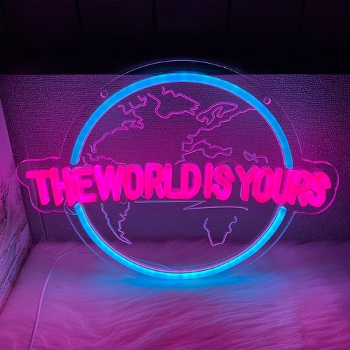 Enseigne néon the world - enseigne,