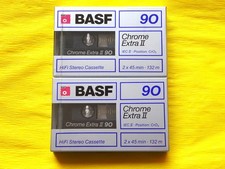 2x BASF Chrome Extra II 90 Cassette Tapes 1988-1989 + Original Packaging + Sealed +