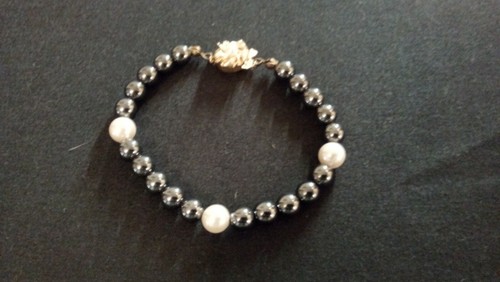 Bracelet hématite perles - hématite,