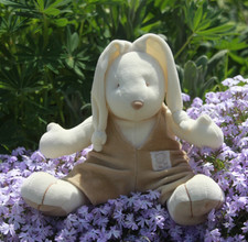 doudou peluche lapin blanc