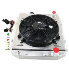 Aluminum 4Row Radiator+Shroud Fan Fit 1964-1966 65 Ford Mustang V8 260 289 AT/MT