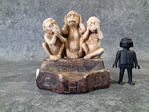 Les trois singes sagesse - singes,