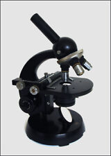 ZEISS WINKEL BLACK LACQUER TRIPLE LENS GF 321 JUNIOR STANDARD MICROSCOPE.