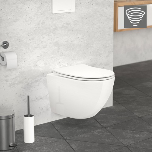 Toilette suspendu blanc - , siège