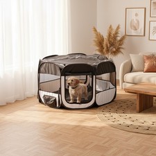 Parc pour chiots intérieur & extérieur – enclos pliable, Ø 110 cm, hauteur 64 cm