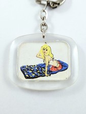 KEYRING - ANDRÉ JAMET - Sports & Camping - BEAUTIFUL Lady Drawing VINTAGE 1960s