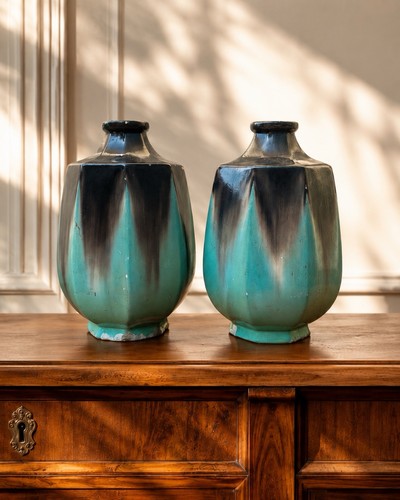 Paire vases art déco en - vases,