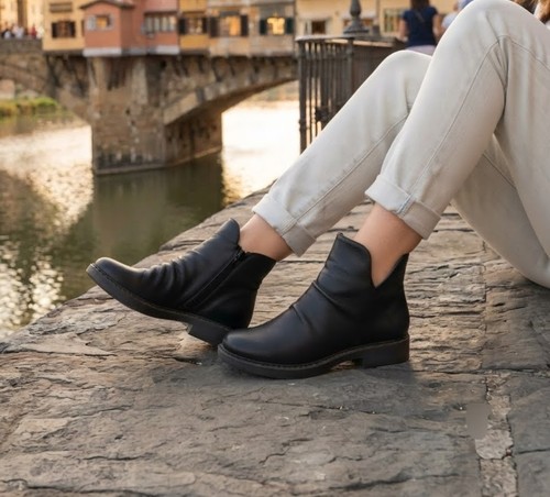 Bottines biker pour femme - bottines,