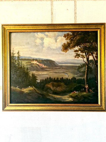 Paysage pastorale huile sur