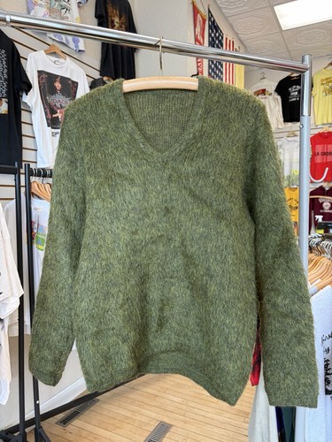 Men green fuzzy mohair - men's,