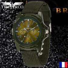 Montre Militaire Armée Suisse SWISS ARMY Sport  Homme Bracelet  Tissus Vert