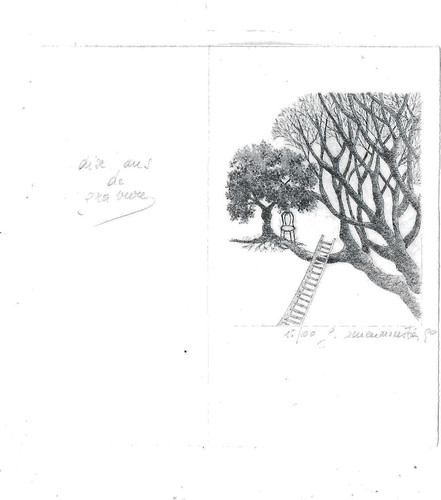 Lithographie numérotée arbre