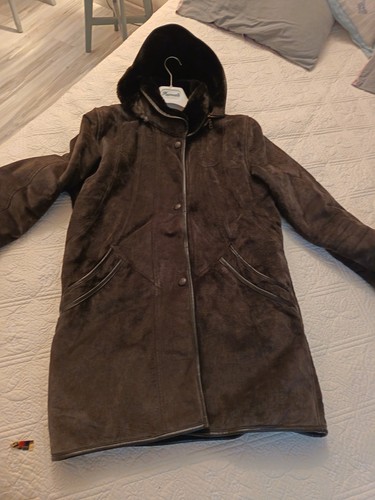 Manteau cuir fourrure - et,