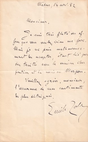 émile zola lettre - -,