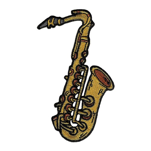 Saxophone iron patch - iron-on,