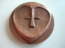 Medaille BRONZE Masque Kwele people Masque africain Sembe Congo ROSSIGNEUX 1978