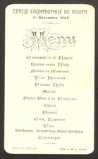 Menu. Cercle Colombophile de