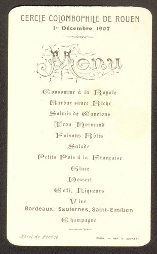Menu cercle colombophile de - menu.,