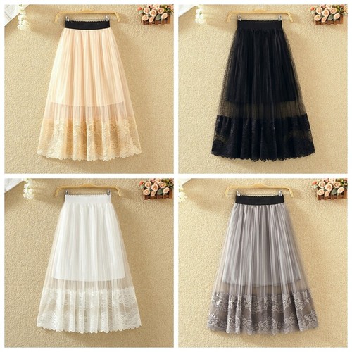 Jupe midi crêpe mesh lady - jupe,