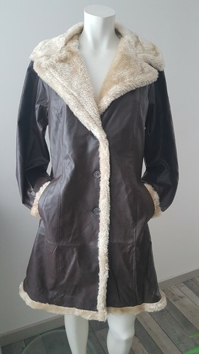Manteau long col fausse - col,