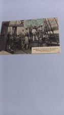 Old postcard life scene on board - navy - sailor - crew making coal