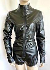 combi-short T40 faux cuir noir