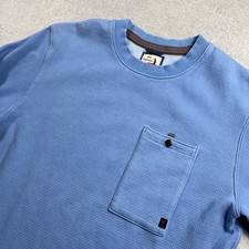 Relwen Sweatshirt Mens Medium Windsurf Pocket Crewneck Sky Light Blue Huckberry