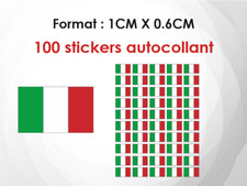 100 stickers mini petit autocollant (1 CM) Drapeau italie italien (505)