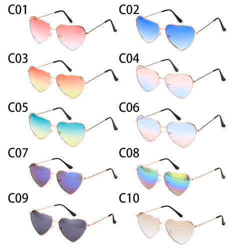 Lunettes soleil rétro cœur - soleil,