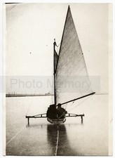 Lake Balaton, Hungary Ice Sailing Tank - Vintage 1935 Yachting Photo