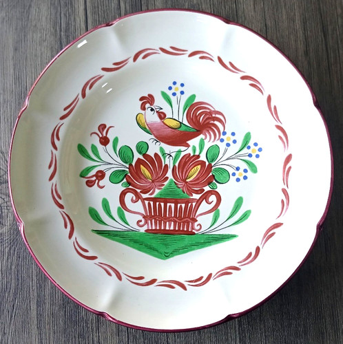 Assiette décor coq céramique - décor,