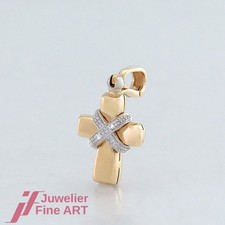 Chimento pendant-cross-2 diamonds total Approx 0.04ct - 18K/750 Yellow/White Gold