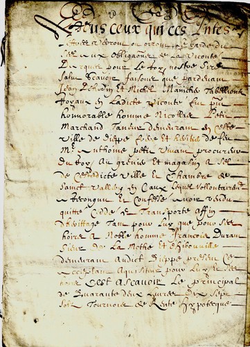 1653 parchemin dieppe - 1653,
