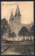 CPA Maredsous, Eglise Abbatiale, entrée 