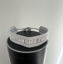 Dior J'adior Grey Woven Fabric Bracelet