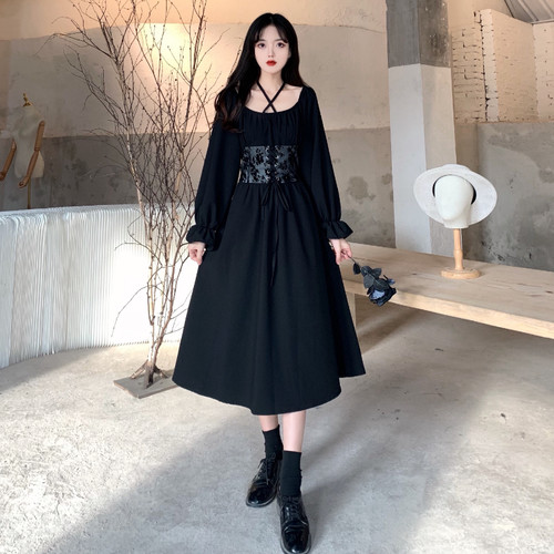 Femme robe gothique maxi - robe,