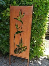 Grille noble paravent Strelizie jardin coupe-vent clôture brise-vue rouille