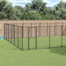 Chenil Extérieur Acier Galvanisé 79,86 m² Enclos Niche Cage pour Chiens vidaXL