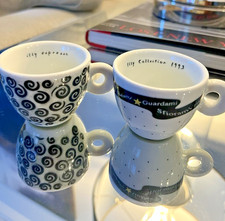 Richard Ginori illy Espresso Cups Spirali 1995 Italy Limited edition SET 2 CLEAN