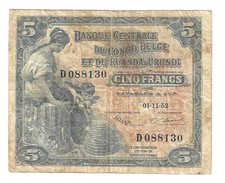 CONGO BELGE - 5 francs - 1952 -T TB -