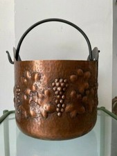 Copper Bucket Engraved Purple Grape Hand Printed Bottle Holder