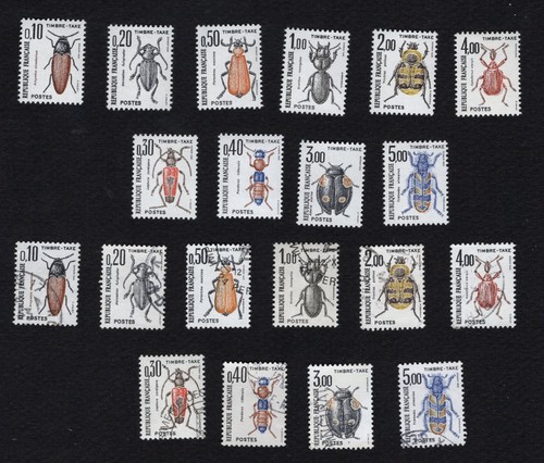 Timbre taxe insectes série - :,