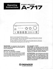 Manuel D'Utilisation Pour PIONEER A-717