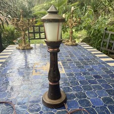 1950s 1960s B MARINE OBJECT WOOD AND COPPER HEADLIGHT LAMP RARE CONDITION!