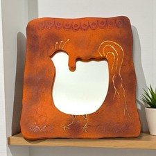 Miroir Terre-Cuite Poule — Ernenwein, Poterie d’Art  — Marmoutier Alsace
