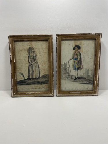 Paire gravures anciennes - paire,