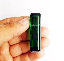 Coupe baguette topaze verte de 90 ct pour pierre précieuse en vrac de taille ...