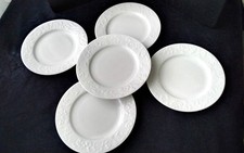 5 Assiettes  à dessert en porcelaine de Limoges blanche