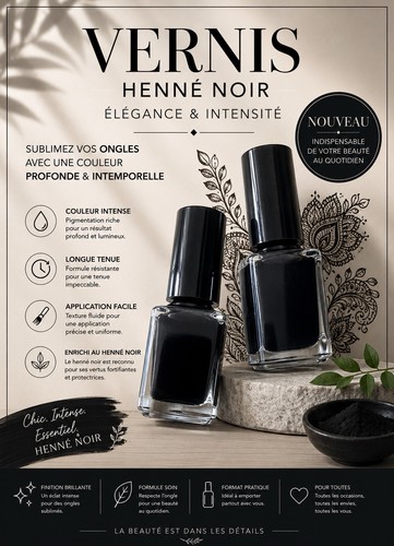 Vernis henné noir - 2, x