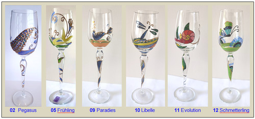 Verre vin blanc peint - à, peint.7